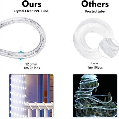 360 LED Rope Lights by [Brand Name] - 50ft Waterproof Flexible Tube Lights with 8 Modes for Outdoor & Indoor Decor