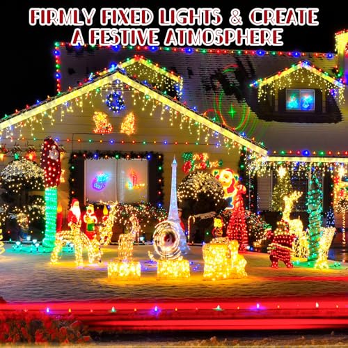 Openfly White Outdoor Christmas Light Clips 160Pcs Gutter Hooks Weatherproof