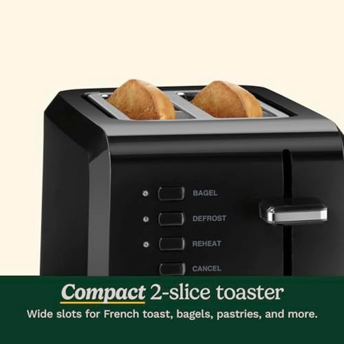 Cuisinart CPT-122BK 2-Slice Toaster - Compact Design with 7 Shade Settings & Bagel Slots | Black