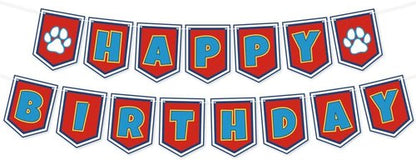 Cartoon Dog Paw Birthday Banner - Adorable Decorations for Boys' 1st, 2nd, & 3rd Birthday Parties