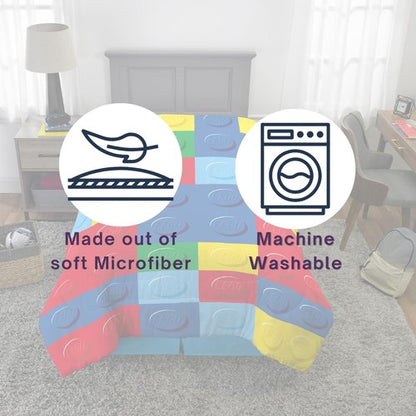 Franco Lego Bricks Kids Bedding Soft Microfiber Comforter, Twin, (Officially Licensed Product)