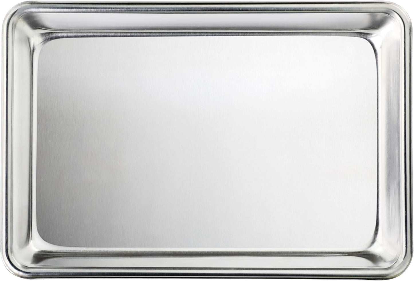 New Star Foodservice 18-Gauge Aluminum Sheet Pan - Commercial-Grade Bun Pan (9 2/3" W x 6 2/3" L x 1" H)