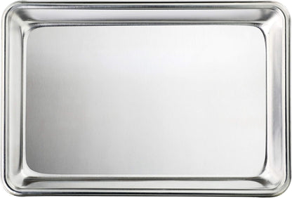New Star Foodservice 18-Gauge Aluminum Sheet Pan - Commercial-Grade Bun Pan (9 2/3" W x 6 2/3" L x 1" H)