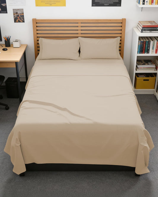Skiennix Full XL Bed Sheet Set - Soft, Breathable & Cooling 4-Piece Luxury Bedding - Deep Pockets, Fade & Wrinkle Free - Cream