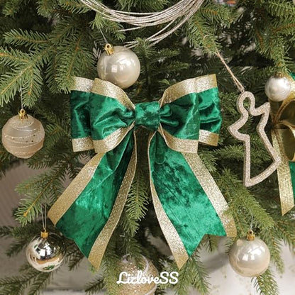 Green Crushed Velvet Wired Ribbon 4 Inch x 10 Yards - Elegant Holiday Decor