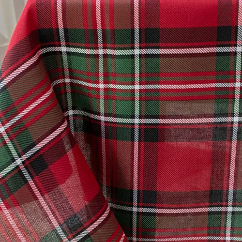 Holiday Plaid Tablecloth Red 60x84 Inches Rectangular - Festive Table Decor