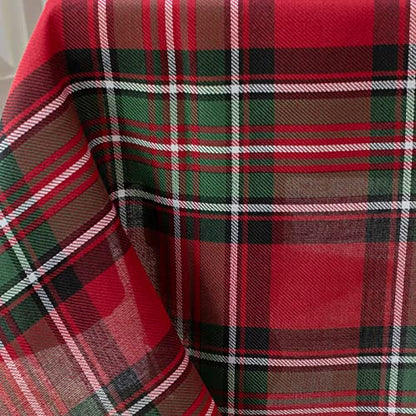 Holiday Plaid Tablecloth Red 60x84 Inches Rectangular - Festive Table Decor
