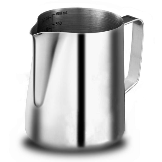 Stainless Steel Milk Frothing Pitcher 20 oz (600 ml) Espresso Coffee Barista Craft Latte Cappuccino Milk Cream Frother Cup Pitcher Jug Maker Espresso Machines, Polished Finished