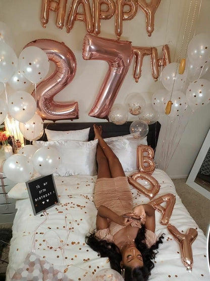 Numbers 17 Balloon - 40 Inch Rose Gold Foil Decoration for 17th Birthday & Anniversary Celebrations