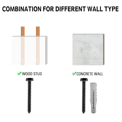 Mounting Dream Lag Bolt Kit - M8 Lag Bolts for Wood Studs & Fischer Anchors for Concrete Walls | Includes Allen Key & Bubble Level