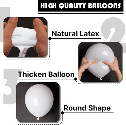 PartyWoo White Balloons - 50 Pcs 12 Inch Latex Helium Balloons for Weddings & Celebrations