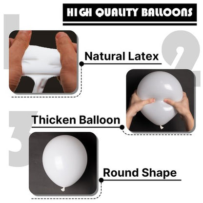 PartyWoo White Balloons 140 pcs Different Sizes of 18 12 10 5 Inch White Balloons Arch Kit Garland for Wedding Baby Shower Birthday Bridal Shower Graduation Engagement Party Decorations White-Y13