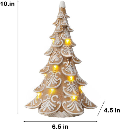 Cynkeyee Gingerbread Christmas Tree Decorations - Indoor Xmas Lights & Centerpiece | 6.5x4.5x10 Inch