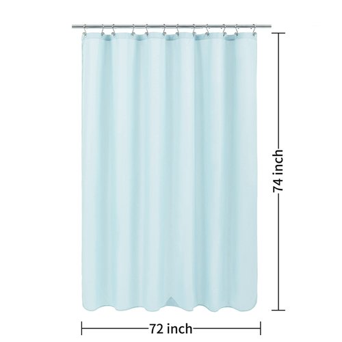 ALYVIA SPRING Long Fabric Shower Curtain Liner Waterproof - 72" x 74", Soft & Lightweight Longer Shower Curtain with 3 Magnets, Machine Washable - 72x74, Blue