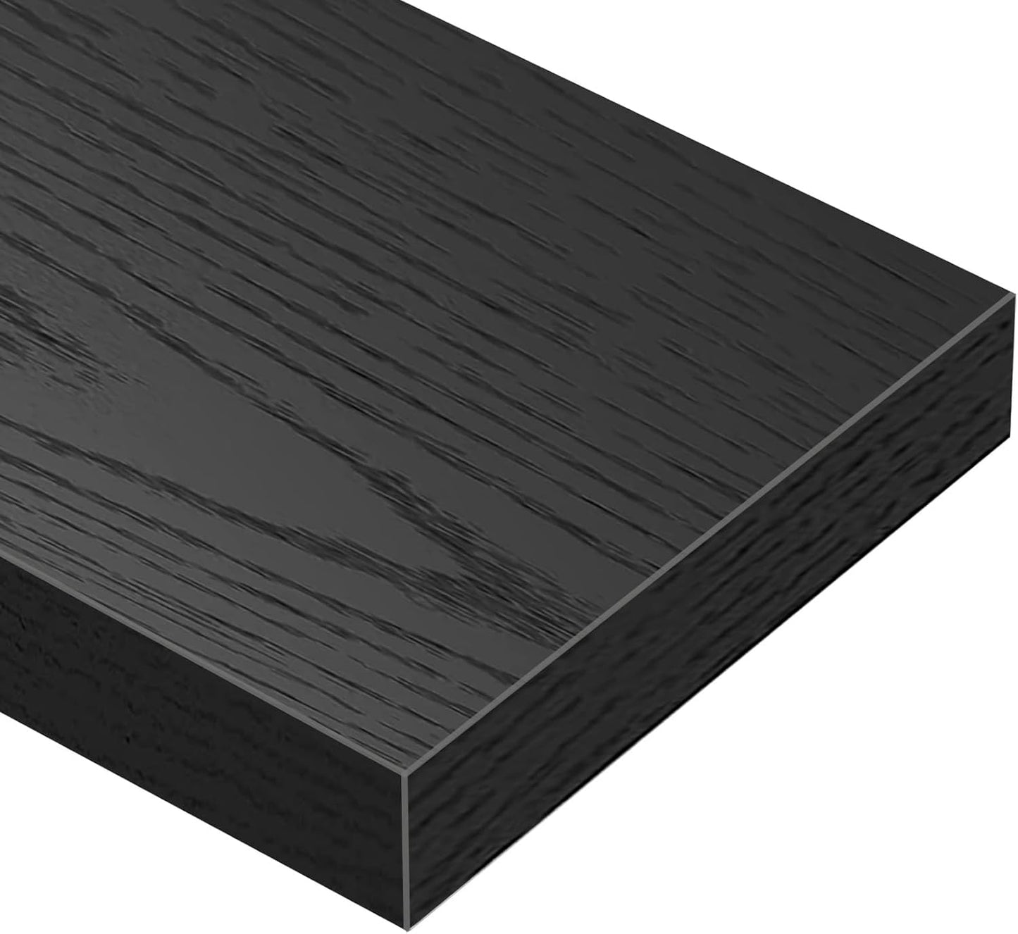 QEEIG Floating Shelves - Stylish Wall Storage for Bathroom, Bedroom & Kitchen | Set of 3, 16 Inch, Black