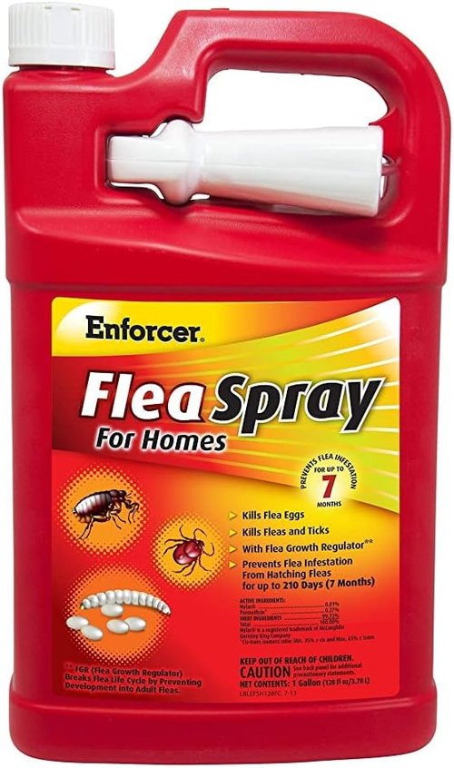 Enforcer Flea Spray for Homes - Prevents Infestation for Up to 7 Months | 1 Gallon (Case of 4)