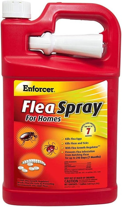 Enforcer Flea Spray for Homes - Prevents Infestation for Up to 7 Months | 1 Gallon (Case of 4)