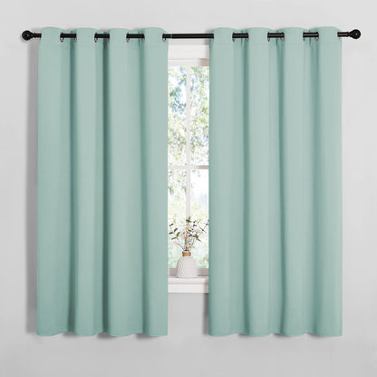 NICETOWN Blackout Curtain Panels - Thermal Insulated Draperies in Aqua | One Pair, 55 x 68 Inches