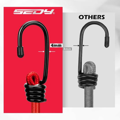 Bungee Cords | 24-Piece Heavy Duty Premium Assortment with Hooks - Ideal for Camping & Outdoor Use