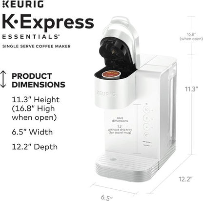 Keurig K-Express Essentials Single-Serve Coffee Maker - Cloud White Finish for Quick Brewing