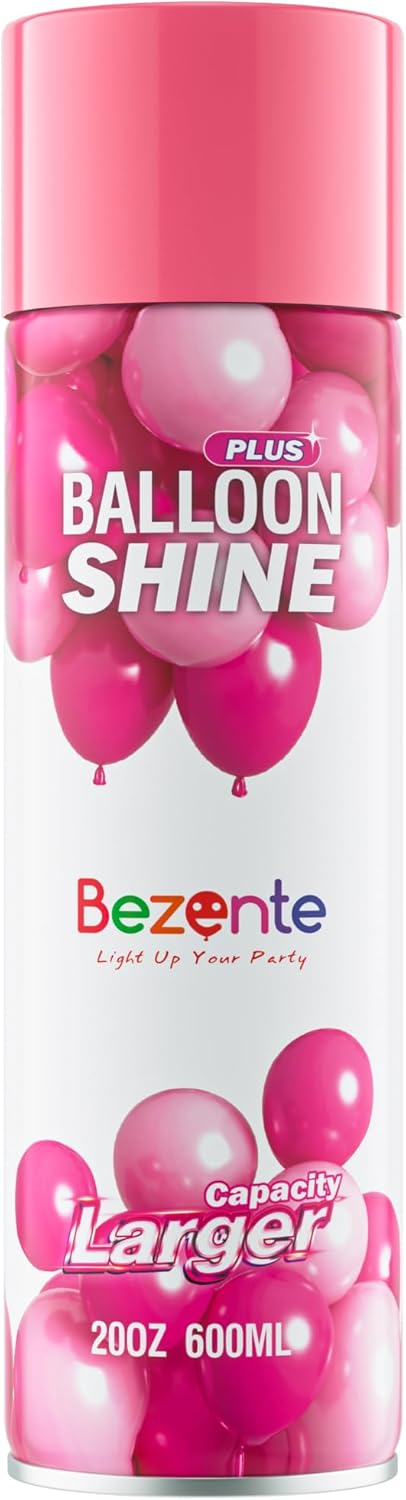 Bezente Balloon Shine Spray - 20 oz Waterproof, Long-Lasting High Shine for Party Decorations