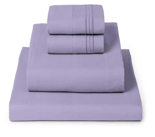 Mellanni California King Sheets Set - 4 PC Iconic Collection Bedding - Hotel Luxury, Extra Soft, Cooling Bed Sheets - Wrinkle, Fade, Stain Resistant (Cal King, Violet)