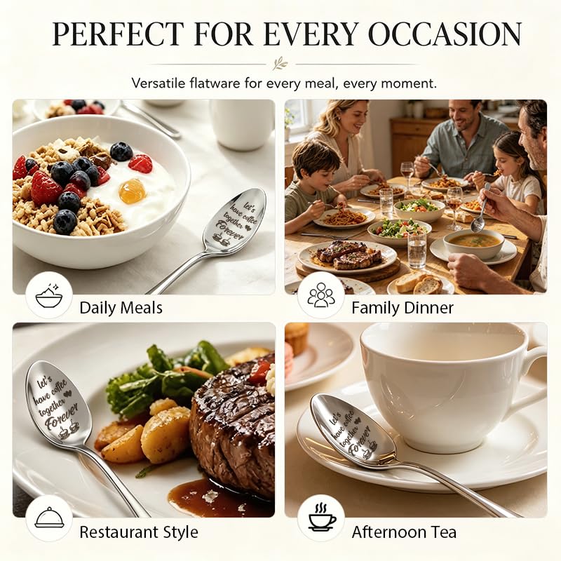 Small Best Friend Christmas Gift Card with Engraved Coffee Spoons - Friendship Set