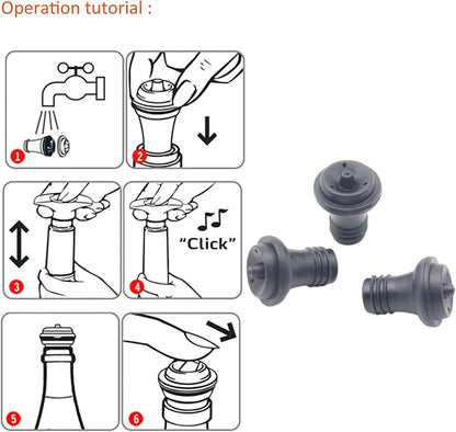 Wine Bottle Stopper, Wine Saver Vacuum Stoppers, Wine pump Vacuum Stoppers, Pack of 6, Rubber Wine Stoppers for Wine Saver Vacuum Pump Preserver, Solid stoppers Fit Every Bottle Keep Wine Fresh