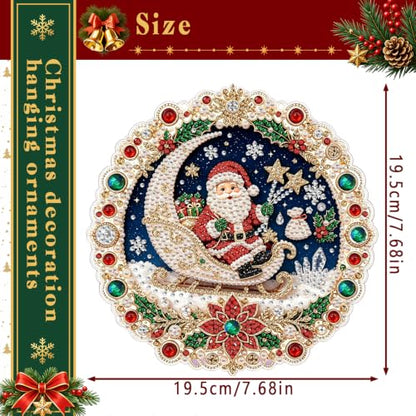 Christmas Pearl Art Ornament Kit - Santa Moon & Holiday Designs - D Variation