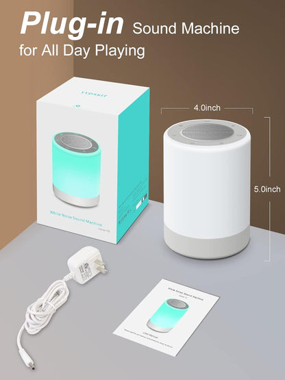 Sound Machine - White Noise Machine for Baby with Night Light & 32 High Fidelity Sounds | 5 Timers
