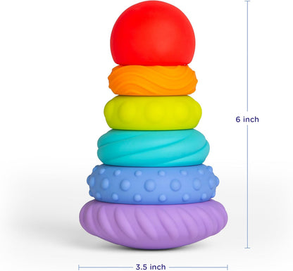 Ubbi Baby Teether Totter - Multi-Textured Food-Grade Silicone Teething Toy | 6-Piece Set for Early Development