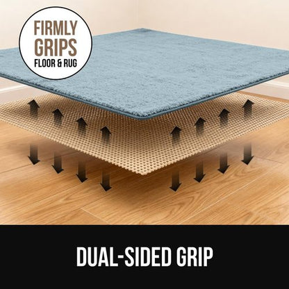 GORILLA GRIP Premium Dual-Sided Rug Gripper Pad - Extra Thick, Slip-Resistant Protection for Hardwood Floors | 2x3 Beige
