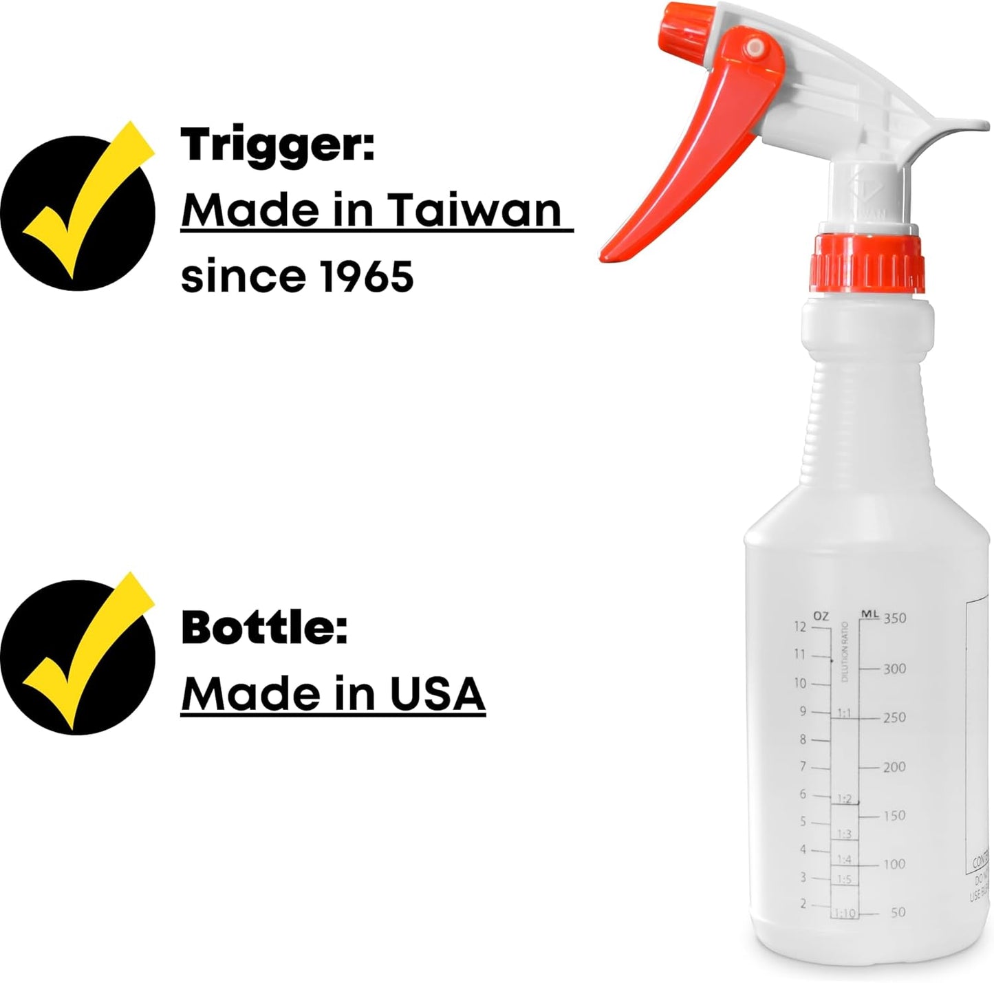 Skiennix 16 oz Spray Bottles - Commercial-Grade with Dilution Ratios | Perfect for Cleaning & Essential Oils (4-Pack)