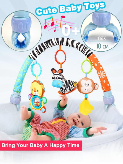 Pau1Hami1ton Baby Stroller Arch Toys - Adjustable Hanging Toy Bar for Crib, Car Seat & Bouncer | Zebra Design