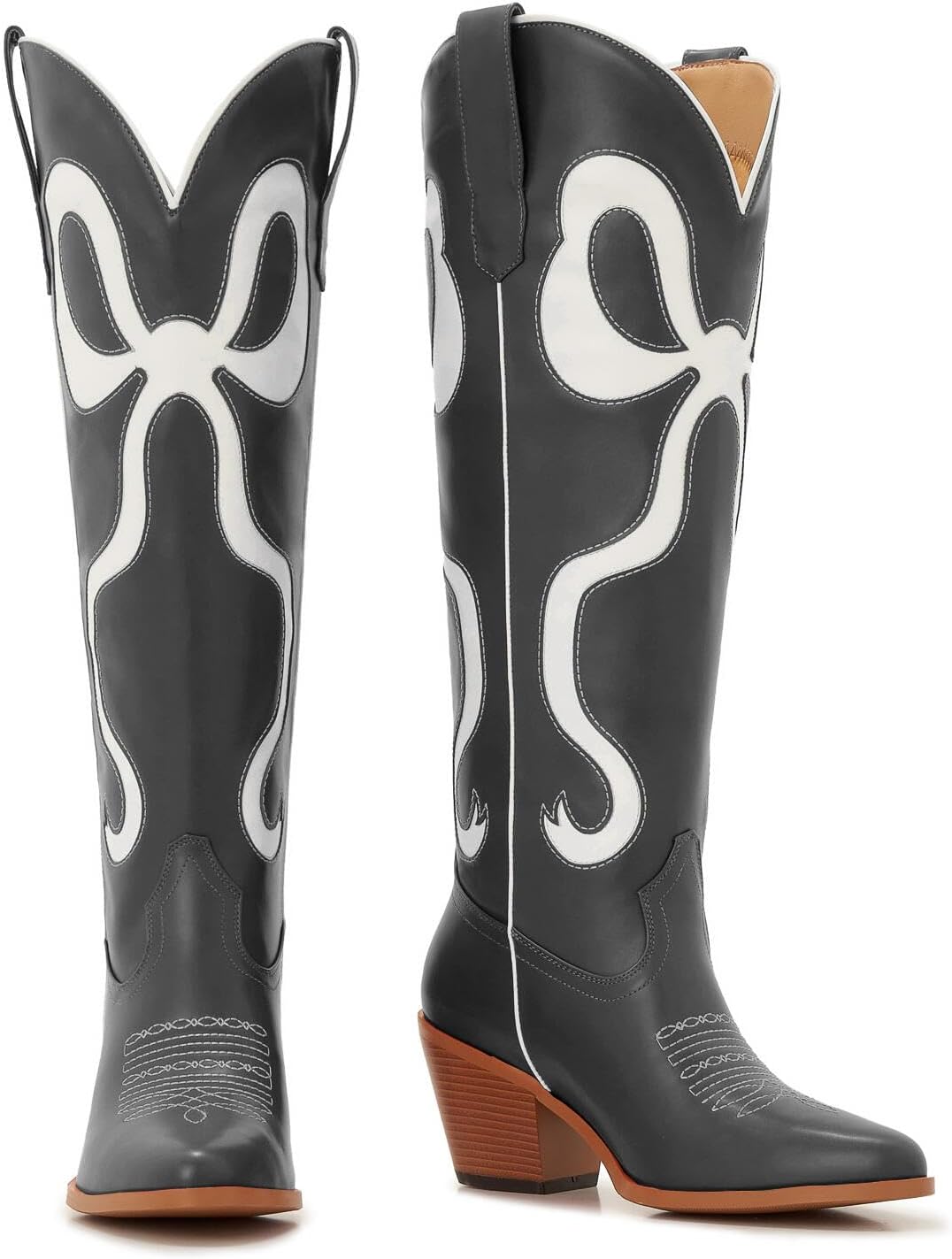 Skiennix Cowgirl Knee-High Pink Cowboy Boots - Stylish Footwear for Women