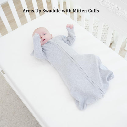 **Transition Swaddle | Baby Sleep Sack 0-3 Months - Arms Up Design with Mitten Cuffs, 2-Pack, 100% Cotton**