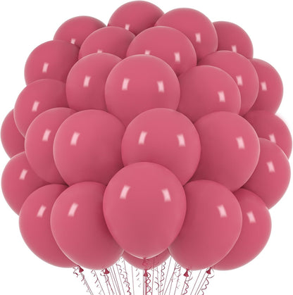 Voircoloria Retro Hot Pink Balloons - 66 Pack of 12-Inch Latex Party Balloons for Celebrations