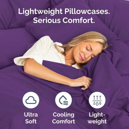King Pillow Cases by [Brand Name] - Ultra Soft Hotel Quality Covers | Comfy, Wrinkle-Free & Fade Resistant - 2 Piece Set in Purple