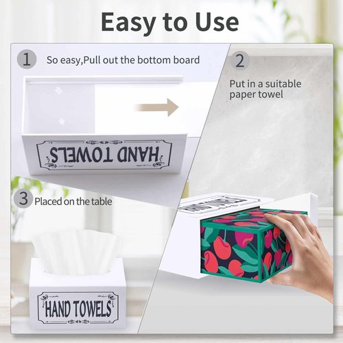 Acrylic Hand Towel Box Cover Compatible with Kleenex Disposable Hand Towels,Wall-Mounted Paper Towel Dispenser for Bathroom, Tabletop, Office, Car