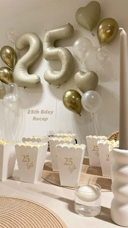 Skiennix 40-Inch Cream Number Balloons - Large 12 & 21 Birthday Decorations | Perfect for Weddings & Graduations