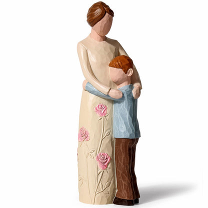 Yuideary Gifts for Mom from Son, Mother and Son Figurines, Hand Painted Figure, for Mothers Day, Birthday, Thanksgiving or Christmas.