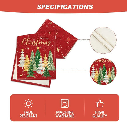 Merry Xmas Trees Table Runner 13x72 inch, Red - Artoid Mode