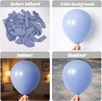 Voircoloria 12-Inch Dusty Blue Balloons - 66-Pack Slate Blue Latex for Weddings & Celebrations