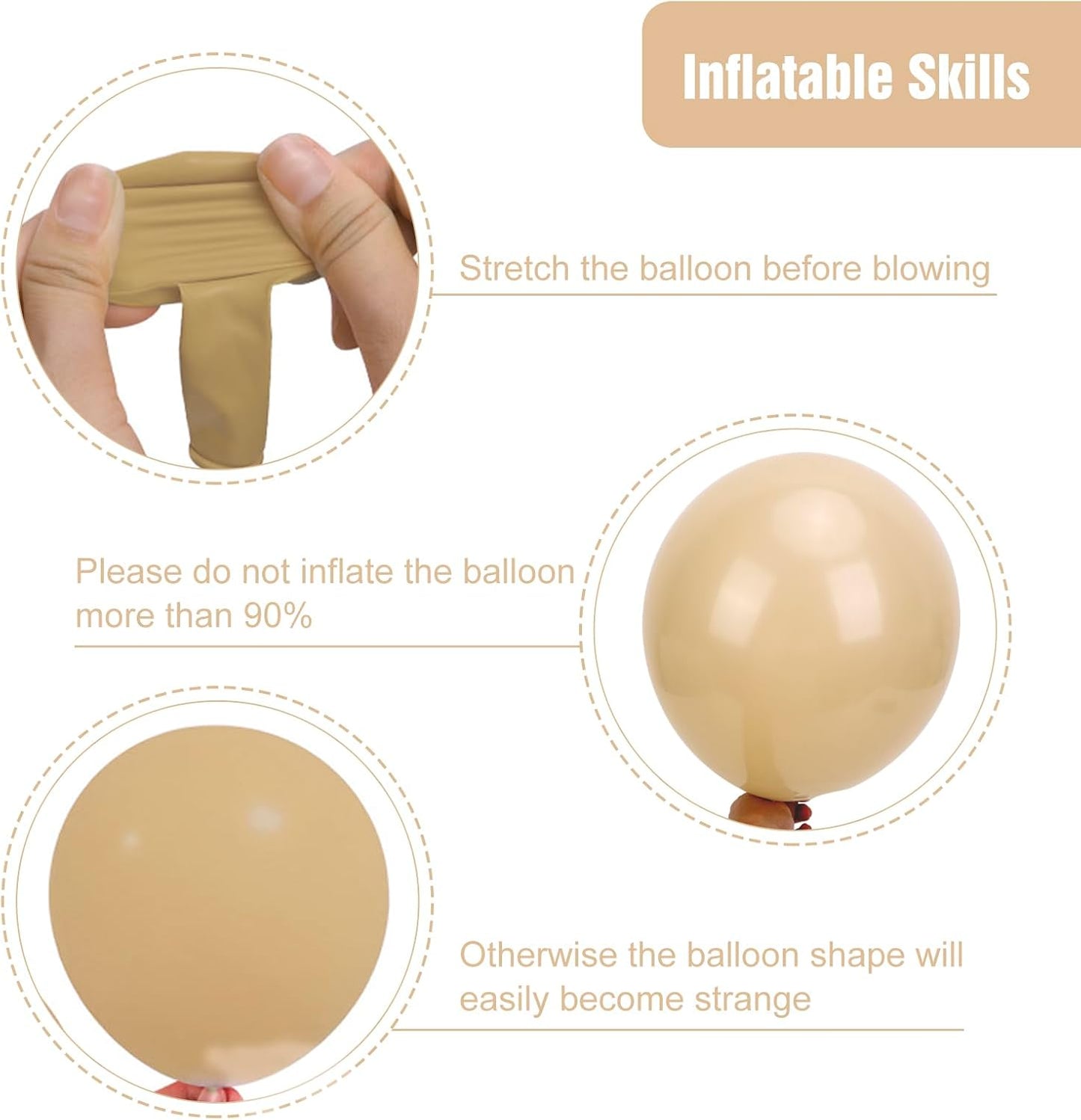 RUBFAC Vanilla Brown Beige Balloons - 129-Piece Neutral Boho Garland Kit for Weddings & Parties