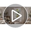 BGment Brown Floral Jacquard Curtains Set of 2 - 52W x 84L Rustic Living Room Window Drapes