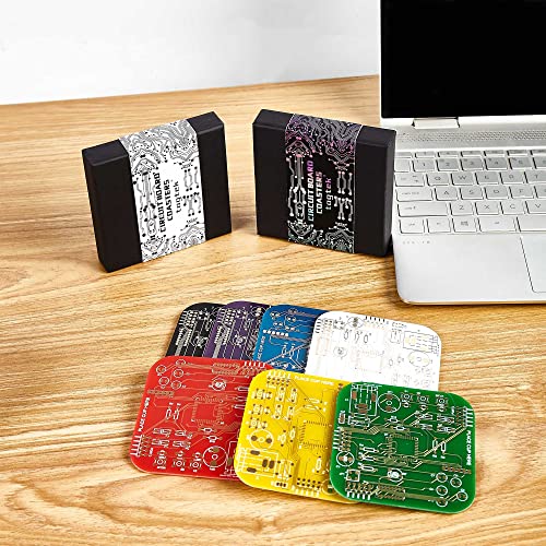 7 Colors Circuit Board Drink Coasters Set - Geek Nerd Engineer Gift
