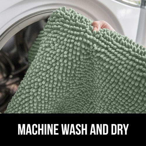 GORILLA GRIP Bath Rug Mat 70x24, Soft Absorbent Chenille, Quick Dry Microfiber Mats, Rubber Backing Washable Shower Floor Rugs, Bathmat Runner, US Designed Bathroom Home Decor Accessories Sage Green