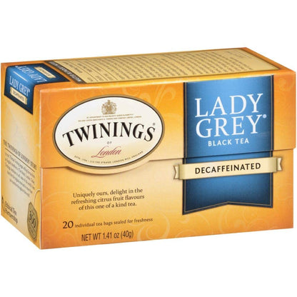 Twinings Decaf Lady Grey Tea 1.41 oz each (4 Items Per Order)