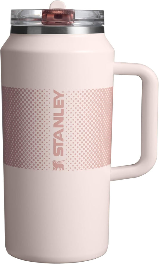 Stanley Quencher ProTour 64 oz Tumbler - Leakproof Lid, Built-In Straw & Handle | Insulated Stainless Steel | BPA-Free | Rose Quartz Fade