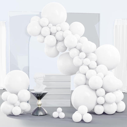 PartyWoo White & Pastel Pink Balloons - 280 Pcs for Stunning Celebrations
